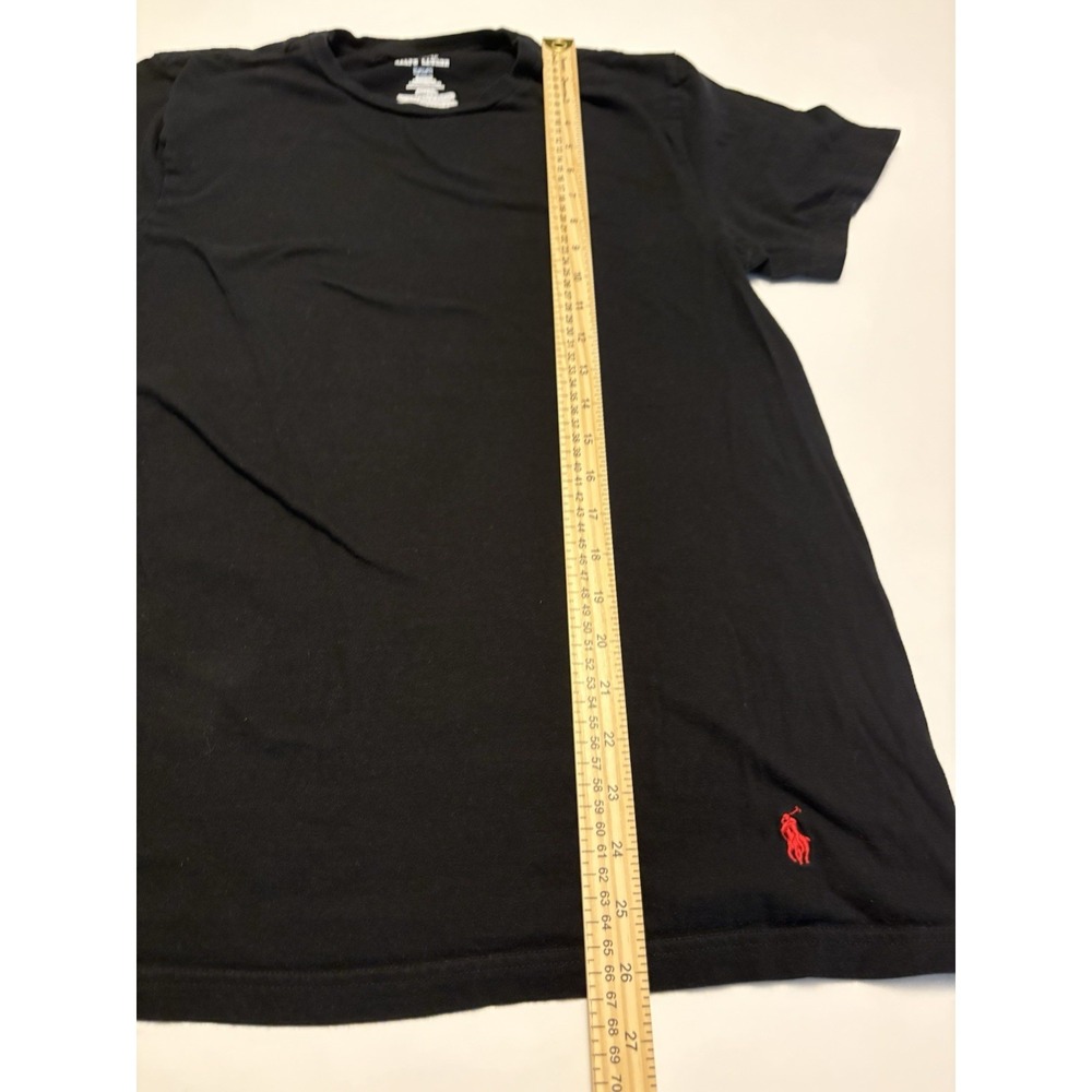 Polo Ralph Lauren Men's Black Crewneck T-Shirt Size M Classic Fit Red Pony Logo - Picture 5 of 6